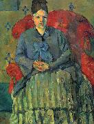 Paul Cezanne Madame Cezanne dans un fauteuil rouge painting